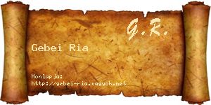 Gebei Ria névjegykártya